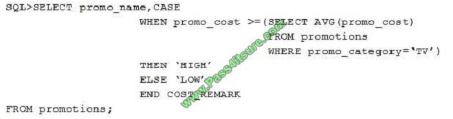 pass4itsure 1z0-071 exam question q13-1